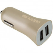Incase Dual Car Charger with Lightning Cable - зарядно за кола с два USB изхода и Lightning кабел за iPhone, iPad и iPod (златист)