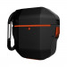 Urban Armor Gear HardCase - водо и удароустойчив силиконов (TPU) кейс с карабинер за Apple Airpods (черен-оранжев) 5