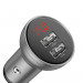 Baseus Digital Display Dual USB Car Charger (CCBX-0S) - зарядно за кола с 2xUSB-A изхода и дисплей за зареждане на мобилни устройства (сребрист) 3