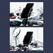 Baseus Knight Phone Holder (CRJBZ-01) - универсална поставка за колело и мотоциклет за мобилни телефони (черна) 13