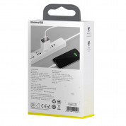 Baseus Mirror Lake Dual USB QC 3.0 Wall Charger 18W (CCJMHC-A02) - захранване за ел. мрежа с USB и USB-C изходи и технология за бързо зареждане (бял) 7