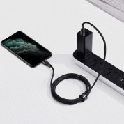 Baseus 2-in-1 Dual Output Cable - USB-C с USB-A накрайник към Lightning кабел за Apple устройства с Lightning порт (100 см) (черен) 2