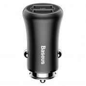 Baseus Gentry Series Car Charger (CCALL-GB01) - зарядно за кола с два USB изхода за зареждане на мобилни устройства (черен)