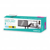 Omega Double Desk Mount Max Vesa 75x75 100x100 - двойна стойка с рамо за телевизори и монитори с диагонал от 13 до 27 инча (сив)  1