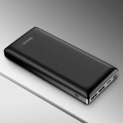 Baseus Mini JA 15W Power Bank (PPJAN-C01) - външна батерия 30000 mAh с 2 x USB и USB-C изходи за зареждане на смартфони и таблети (черен) 8