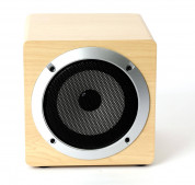 Omega Speaker OG60W Wooden 5W, 3 in. Bluetooth V4.2 TWS System - безжичен портативен спийкър за мобилни устройства (светлокафяв)