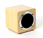 Omega Speaker OG61W Wooden 5W, 4 in. Bluetooth V4.2 TWS System - безжичен портативен спийкър за мобилни устройства (светлокафяв)