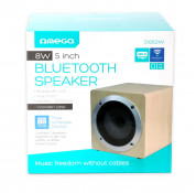 Omega Speaker OG62W Wooden 8W, 5 in. Bluetooth V4.2 TWS System - безжичен портативен спийкър за мобилни устройства (светлокафяв) 1