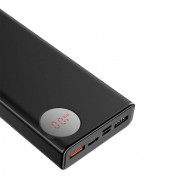 Baseus Mulight Power Bank 20000mAh - външна батерия с два USB изхода и USB-C изход за зареждане на мобилни устройства (черен) 1