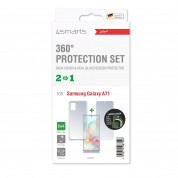 4smarts 360° Protection Set Limited Cover - тънък силиконов кейс и стъклено защитно покритие за дисплея на Samsung Galaxy A71 (прозрачен) 1