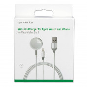4smarts Wireless Charger VoltBeam Mini 2in1 - кабел за зареждане на Apple Watch, iPhone и устройства с Lightning конектор (1 м) (бял) 2
