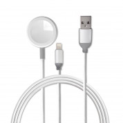4smarts Wireless Charger VoltBeam Mini 2in1 - кабел за зареждане на Apple Watch, iPhone и устройства с Lightning конектор (1 м) (бял)