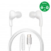 4smarts Active In-Ear Stereo Headset Melody Digital USB-C - активни слушалки с USB-C кабел, управление на звука и микрофон (бял) 