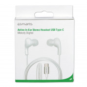 4smarts Active In-Ear Stereo Headset Melody Digital USB-C - активни слушалки с USB-C кабел, управление на звука и микрофон (бял)  3