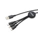 4smarts 3in1 Cable GlowCord 1m fabric - качествен светещ многофункционален кабел за microUSB, Lightning и USB-C стандарти (100см)(черен) 2