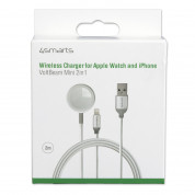 4smarts Wireless Charger VoltBeam Mini 2in1 - кабел за зареждане на Apple Watch, iPhone и устройства с Lightning конектор (2м)(бял) 2