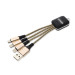 4smarts 3in1 Cable GlowCord 6cm fabric - качествен светещ многофункционален кабел за microUSB, Lightning и USB-C стандарти (6см) (златист) 2