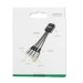 4smarts 3in1 Cable GlowCord 6cm fabric - качествен светещ многофункционален кабел за microUSB, Lightning и USB-C стандарти (6см) (сребрист) 4