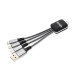 4smarts 3in1 Cable GlowCord 6cm fabric - качествен светещ многофункционален кабел за microUSB, Lightning и USB-C стандарти (6см) (сребрист) 2
