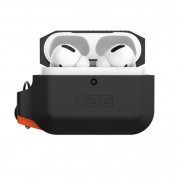 Urban Armor Gear Soft Touch Waterproof Silicone Hang Case for Apple Airpods Pro (black-orange) 2