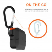 Urban Armor Gear Soft Touch Waterproof Silicone Hang Case for Apple Airpods Pro (black-orange) 8