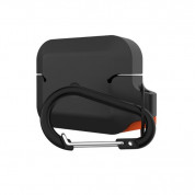 Urban Armor Gear Soft Touch Waterproof Silicone Hang Case - водо и удароустойчив силиконов калъф с карабинер за Apple Airpods Pro (черен-оранжев) 4