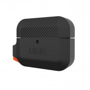 Urban Armor Gear Soft Touch Waterproof Silicone Hang Case for Apple Airpods Pro (black-orange) 5