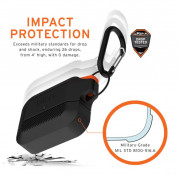 Urban Armor Gear Soft Touch Waterproof Silicone Hang Case - водо и удароустойчив силиконов калъф с карабинер за Apple Airpods Pro (черен-оранжев) 7