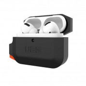 Urban Armor Gear Soft Touch Waterproof Silicone Hang Case for Apple Airpods Pro (black-orange) 1