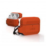 Urban Armor Gear Soft Touch Waterproof Silicone Hang Case - водо и удароустойчив силиконов калъф с карабинер за Apple Airpods Pro (оранжев)