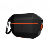 Urban Armor Gear Hardcase Hang Case - удароустойчив силиконов калъф с карабинер за Apple Airpods Pro (черен-оранжев) 3