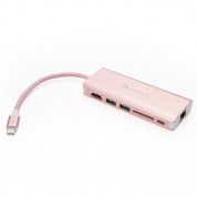 Adam Elements Casa Hub A01 - USB-C хъб с 2 USB изхода, USB-C PD порт, HDMI, Ethernet  и четец за карти памет за устройства с USB-C порт (розово злато) 2