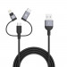 Adam Elements PeAk II Lightning Cable Trio 120B - универсален USB кабел с Lightning, microUSB и USB-C конектори (120 см) (тъмносив) 1