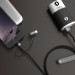 Adam Elements PeAk II Lightning Cable Trio 120B - универсален USB кабел с Lightning, microUSB и USB-C конектори (120 см) (тъмносив) 2