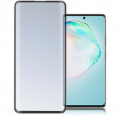 4smarts Second Glass Colour Frame - калено стъклено защитно покритие с извити ръбове за целия дисплей на Samsung Galaxy S10 Lite (черен-прозрачен)