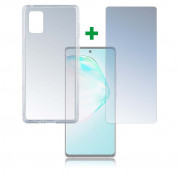 4smarts 360° Protection Set Limited Cover - тънък силиконов кейс и стъклено защитно покритие за дисплея на Samsung Galaxy S10 Lite (прозрачен)