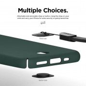 Elago Slim Fit Strap Case - качествен поликарбонатов кейс с каишка за китката за iPhone 11 Pro (тъмнозелен) 1