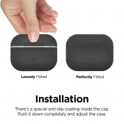 Elago Airpods Slim Basic Silicone Case - тънък силиконов калъф за Apple Airpods Pro (тъмносив) 3
