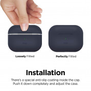 Elago Airpods Slim Basic Silicone Case - тънък силиконов калъф за Apple Airpods Pro (тъмносин) 3