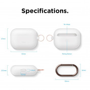 Elago Airpods Slim Hang Silicone Case - силиконов калъф с карабинер за Apple Airpods Pro (бял-фосфор) 4