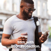 Elago Airpods Slim Hang Silicone Case - силиконов калъф с карабинер за Apple Airpods Pro (бял-фосфор) 1