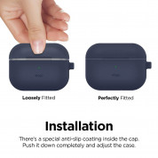 Elago Airpods Slim Hang Silicone Case - силиконов калъф с карабинер за Apple Airpods Pro (тъмносин) 3