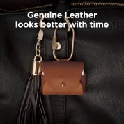 Elago Airpods Pro Leather Case - кожен калъф (ествествена кожа) за Apple Airpods Pro (кафяв)  1