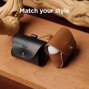 Elago Airpods Pro Leather Case - кожен калъф (ествествена кожа) за Apple Airpods Pro (кафяв)  2