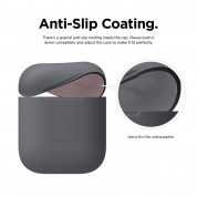 Elago Airpods Skinny Silicone Case - тънък силиконов калъф за Apple Airpods и Apple Airpods 2 with Wireless Charging Case (тъмносив)  4