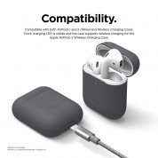 Elago Airpods Skinny Silicone Case - тънък силиконов калъф за Apple Airpods и Apple Airpods 2 with Wireless Charging Case (тъмносив)  5