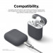 Elago Airpods Skinny Silicone Case - тънък силиконов калъф за Apple Airpods и Apple Airpods 2 with Wireless Charging Case (тъмносив)  6