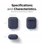 Elago Airpods Skinny Silicone Case - тънък силиконов калъф за Apple Airpods и Apple Airpods 2 with Wireless Charging Case (тъмносин)  5