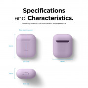 Elago Airpods Skinny Silicone Case - тънък силиконов калъф за Apple Airpods и Apple Airpods 2 with Wireless Charging Case (лилав)  3