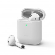Elago Airpods Skinny Silicone Case - тънък силиконов калъф за Apple Airpods и Apple Airpods 2 with Wireless Charging Case (бял-фосфор) 